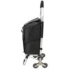 Foldable Shopping Stair Trolley With Triangular Wheels And Removable Waterproof Bag - Black - Image 5
