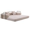 Floor Couch, Compression Sofa, Convertible Floor Sofa Bed With Pillow Back Support Armrest - Light Gray - Image 15