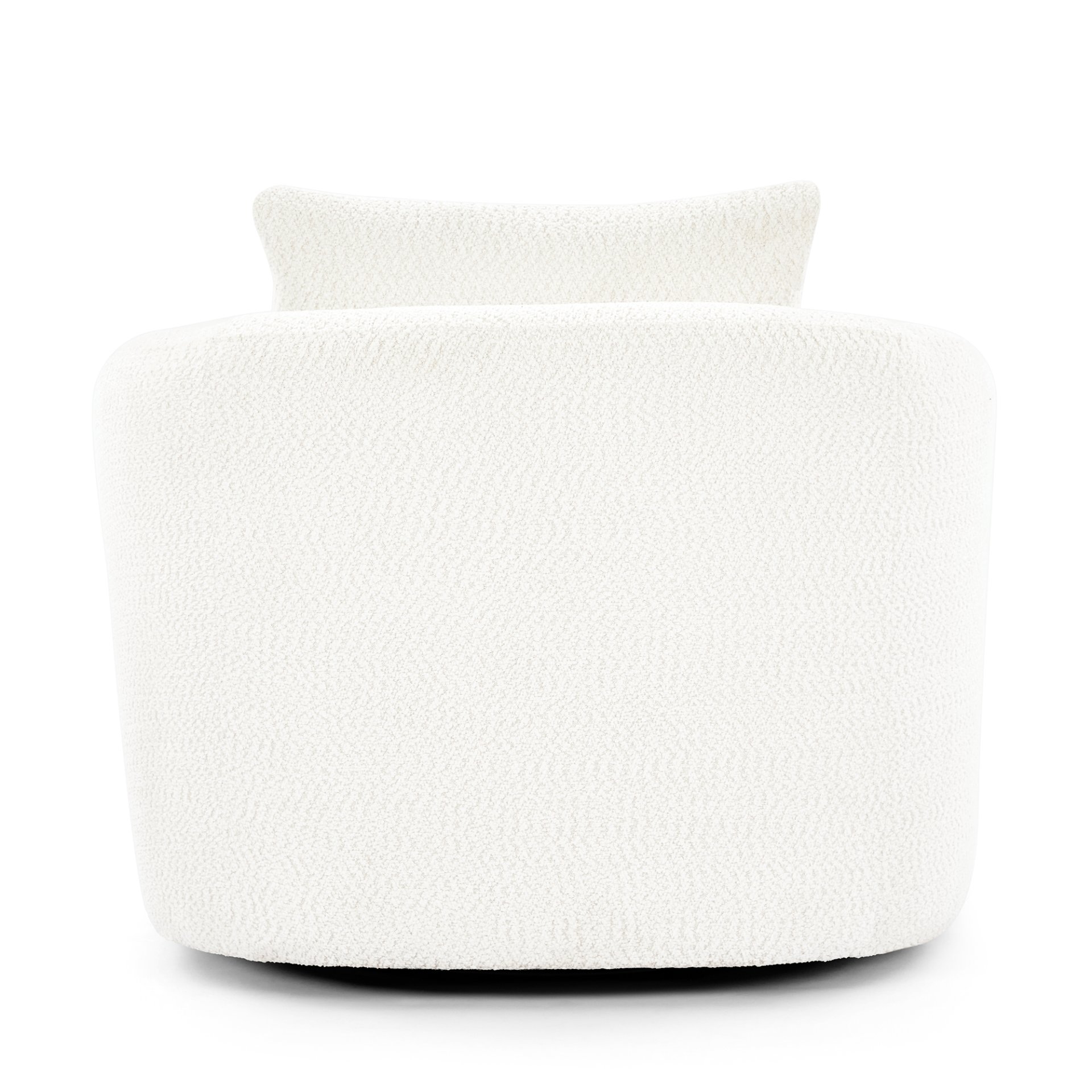 360° Swivel Barrel Sofa Chair With Throw Pillow, Chenille Upholstered Accent Chair - Beige - Image 17