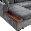 Modern L Shaped Sectional Sofa With Storage Chenille, Upholstered Couch - Gray - Image 18