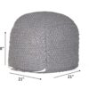 Semi Rounded Pouf Cable Knitted Perfect Seating Light - Gray - Image 3