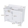 43" Bathroom Vanity, Multi Functional Cabinet, Doors And Drawer - White - Image 3