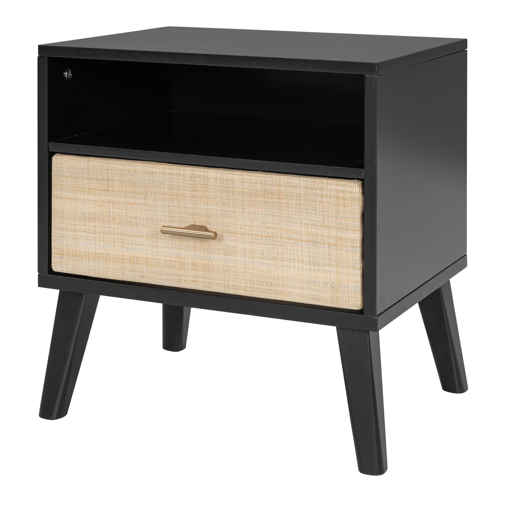 Queen Size Bed Frame With 2 Nightstands Elegant Design With Lamps - Black - Image 10