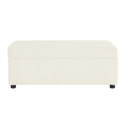 Twin Size Folding Ottoman Sleeper Bed With Mattress Convertible Guest Bed Chenille Upholstery - White