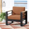 Giovanna Club Chair Outdoor Seating Fabric Metal - Orange - Image 2