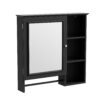 Wall Mounted Bathroom Storage Cabinet, Medicine Cabinets With Large Mirror Door, Adjustable Shelves And Three Open Storage Levels(Not Include Bathroom Vanity) - Black - Image 14