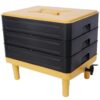 Durable 3 Tray Worm Farm Kit For Efficient Vermicomposting, 65L Capacity - Yellow / Black - Image 2