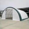 Single Truss Arch Storage Shelter PE - White / Green - Image 4