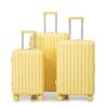 20" / 24" / 28" 3 Pieces / Set Spinner Wheel Luggage, Carry On Suitcase, With Cup Holder & USB Port & Phone Holder - Yellow - Image 27