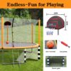 16Ft Trampoline With Basketball Hoop Pump And Ladder (Inner Safety Enclosure) With Soccer Goal - Orange - Image 6