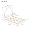 Full House-Shaped Headboard Bed With Handrails, Slats - White - Image 11