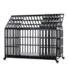 Heavy Duty Dog Crate Large Dog Cage Strong Metal Dog Kennels And Crates For Large Dogs With 4 Lockable Wheels - Black - Image 12