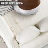 Plush Corduroy 4 Seat Sofa, Modern Comfy Upholstered Sofa Cloud Couch, Deep Seat Couches With Soft Pillows And 3 Ottomans, Convertible Sofa Lounge Chair, For Living Room, Apartment, Office - Beige - Image 27