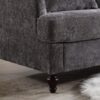 Mid Century Modern Chenille Fabric Loveseat Sofa, 2 Seat Upholstered Couch, Brown Wood Feet - Gray - Image 10