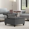 Harrison - Small Square Coffee Table Storage Ottoman - Gray - Image 5
