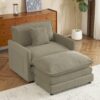 Modern Sofa Modular Sofa Couch Upholstered L - Shape Sectional Sofa With Side Storage Pockets For Living Room - Brown - Image 3