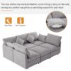 Sectional Sofa Modular Sofa U - Shaped Sofa Couch Sofa Bed L - Shaped Sofa With A Movable Ottoman And Two USB Ports For Living Room - Light Gray - Image 6