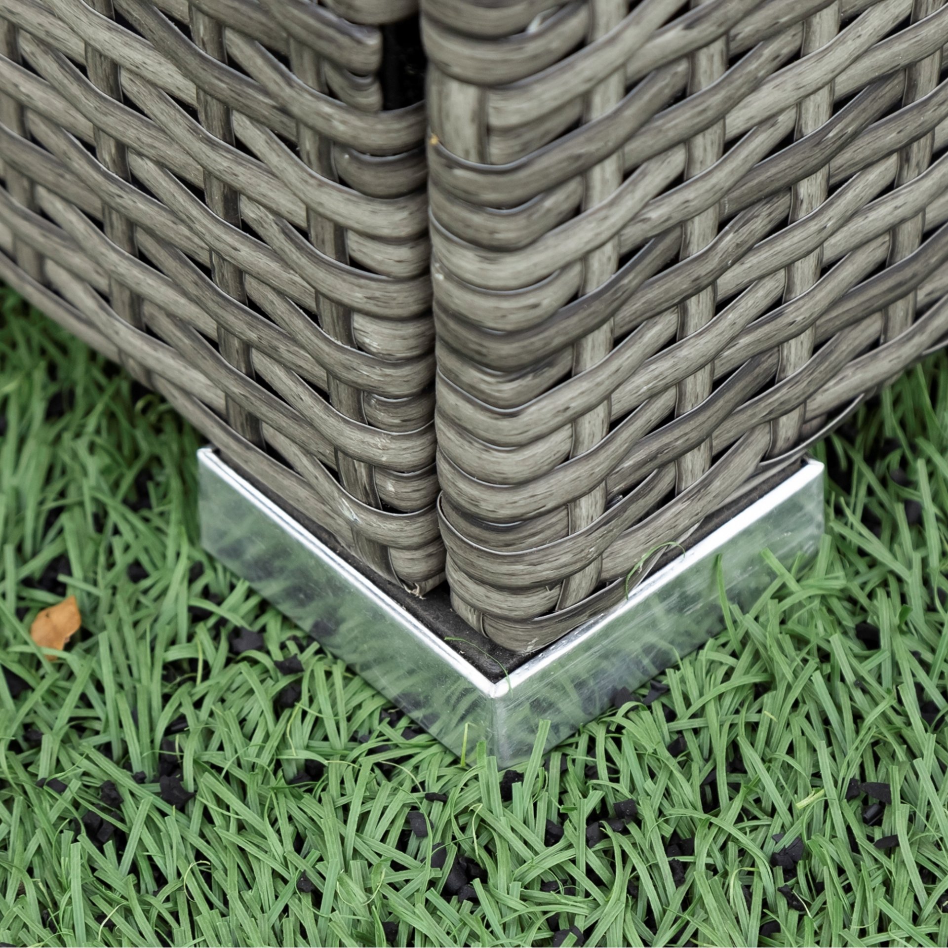 4 Piece Patio Sectional Wicker Rattan Outdoor Furniture Sofa Set With Storage Box - Gray - Image 8