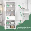 Tall Bathroom Cabinet With Drawer And Adjustable Shelves - White - Image 8