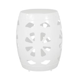 Large Metal End Table -White