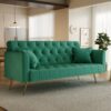 Convertible Double Folding Living Room Sofa Bed - Green - Image 2
