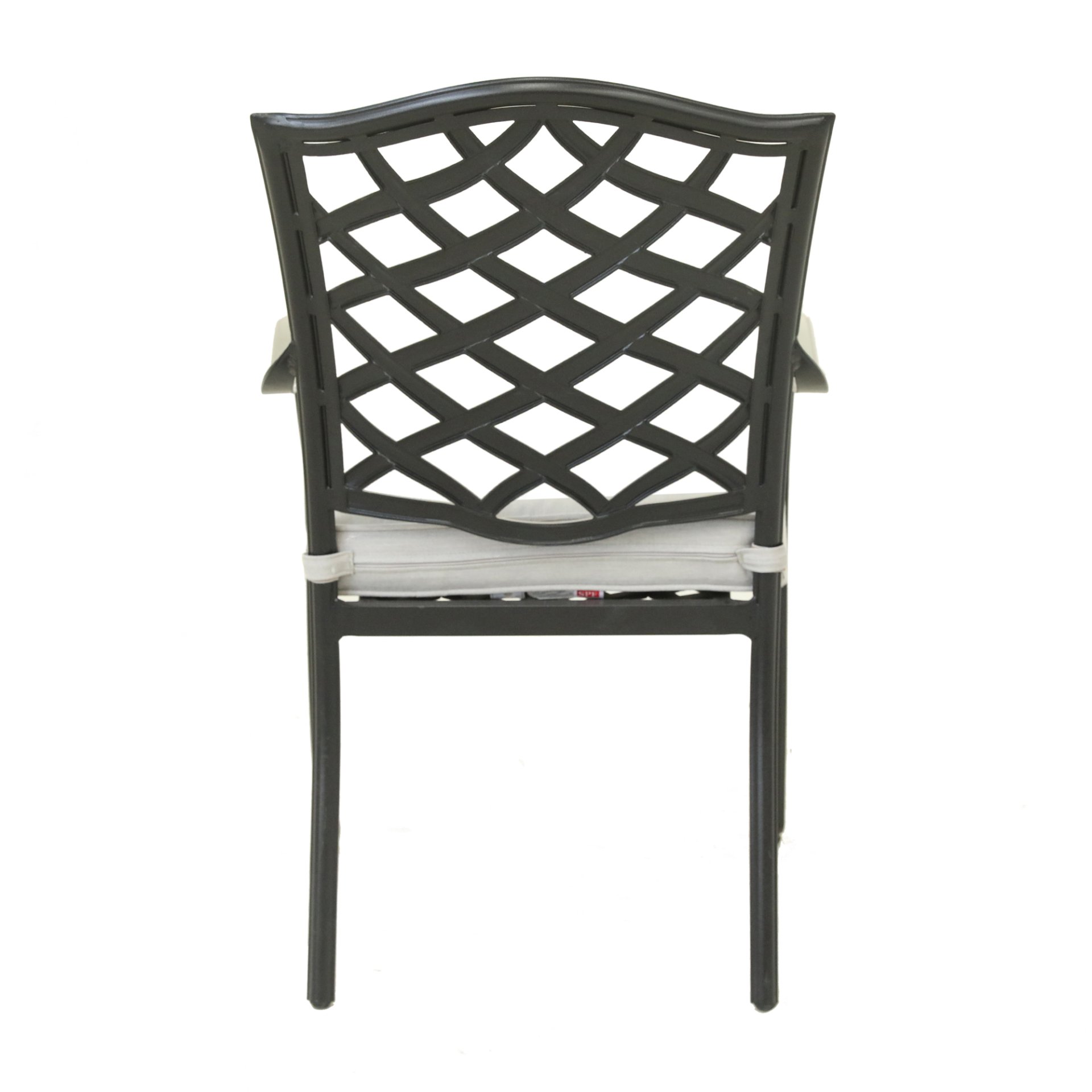 Aluminum Dining Arm Chair With Cushion (Set of 2) - Cast Silver - Image 3