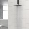 8" Square Rain Shower Head, Ceiling / Wall Mount Stainless Steel Bath Fixture - Matte Black - Image 5