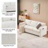 Modern 3 Seater Sofa Chenille Couch Plush Triple Seater Sofa With High Density Foam Cushions, Deep Seat Living Room Couch For Family Room, Apartment & Home Theater - Ivory White - Image 7