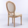 French Style Solid Wood Frame Antique Painting Linen Fabric Back Dining Chair (Set of 2) - Beige - Image 5