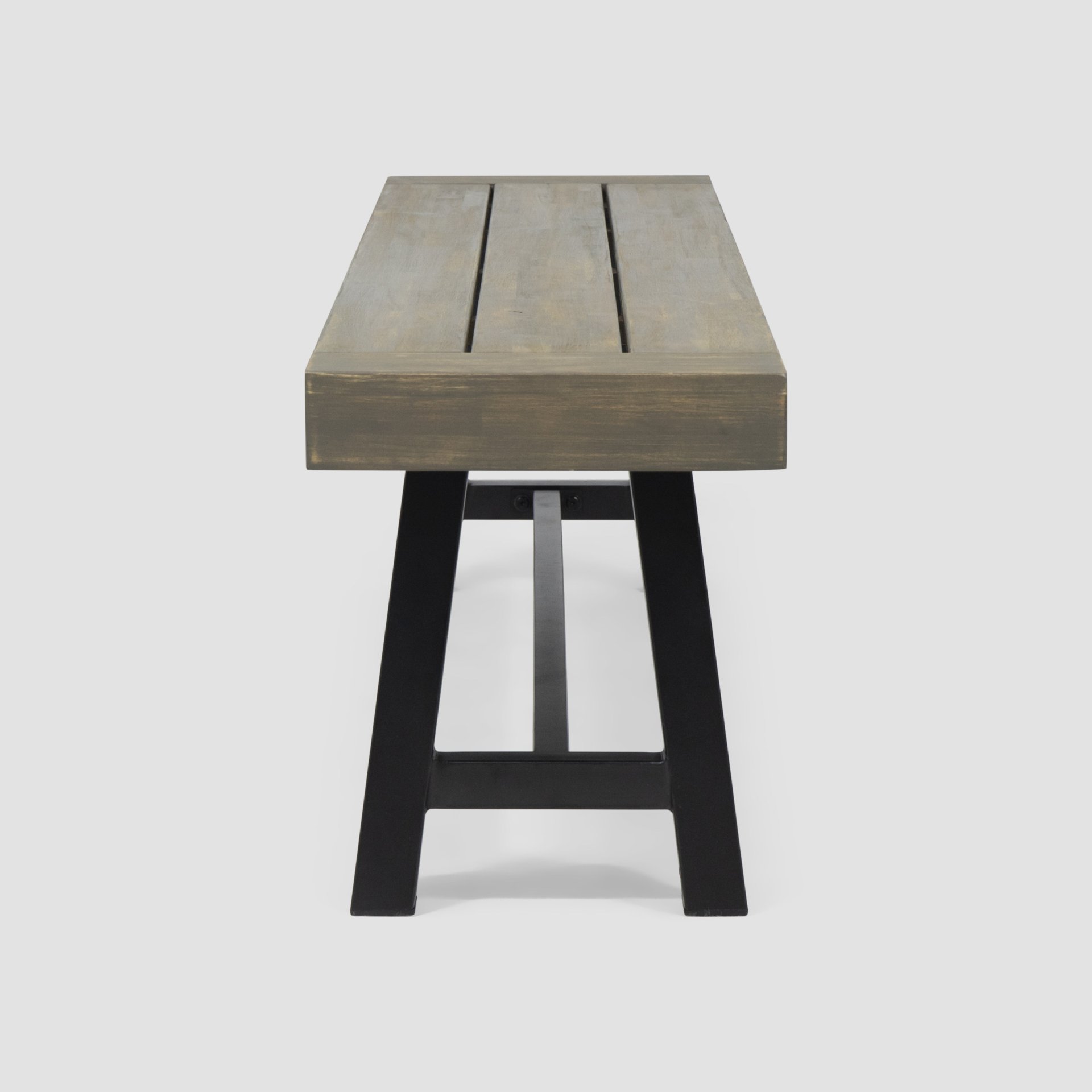 Outdoor 3 Piece Picnic Dining Set - Gray / Rustic Metal - Image 5