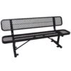 6' Outdoor Steel Bench With Backrest - Black - Image 8