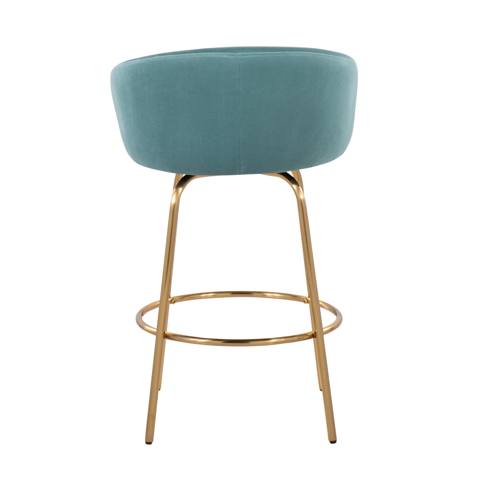 Claire - Contemporary / Glam Counter Stool (Set of 2) - Gold / Light Blue - Image 5