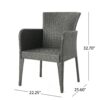 Outdoor Wicker Dining Armchair (Set of 2) - Gray - Image 3