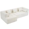 Sectional Sofa Full Compressed Sofa Modular Sofa Couch Free Combined Sofa With Deep Seating And 2 Side Pockets For Living Room - Beige - Image 21