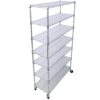 7 Tier Metal Shelf Wire Shelving Unit, 2450Lbs Heavy Duty Adjustable Storage Rack With Wheels & Shelf Liners For Closet Kitchen Garage Basement Commercial Shelving - Chrome - Image 3