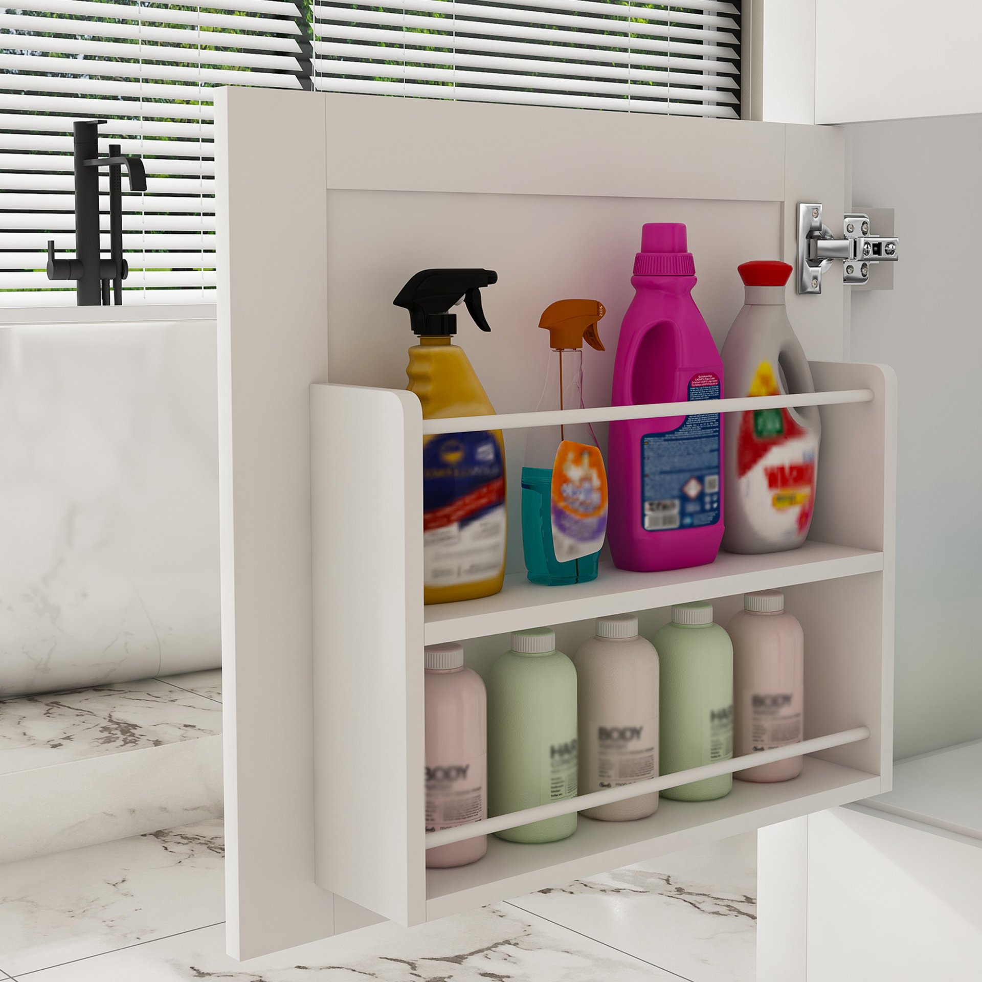 43" Bathroom Vanity Multi Functional Cabinet - White - Image 11