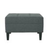 Classic Fabric Ottoman With Birch Wood Legs And High Quality Foam Padding - Charcoal - Image 6