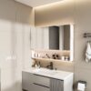 Aluminium Medicine Cabinet Mirror, With 3 Colors LED Light And Defogging Function - Khaki - Image 4