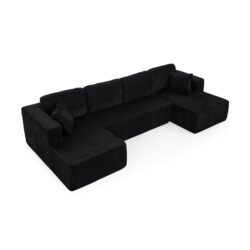 Modern Minimalist U - Shape Modular Sectional Sofa Sleeper - Black