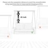 2 Person Wicker Hanging Porch Swing With Chains, Cushion, Pillow, Rattan Swing Bench For Garden, Backyard - Brown / Beige - Image 26