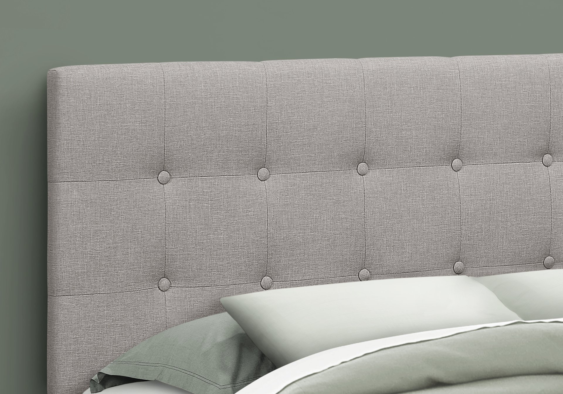 Queen Size, Bed Headboard Only, Upholstered, Durable Construction - Gray - Image 4