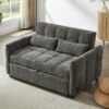 Loveseat Sofa Pull Out Sofa Bed Tufted Sleeper Sofa With An Adjustable Backrest, 3 USB Ports And 2 Lumbar Pillows For Living Room - Gray - Image 11