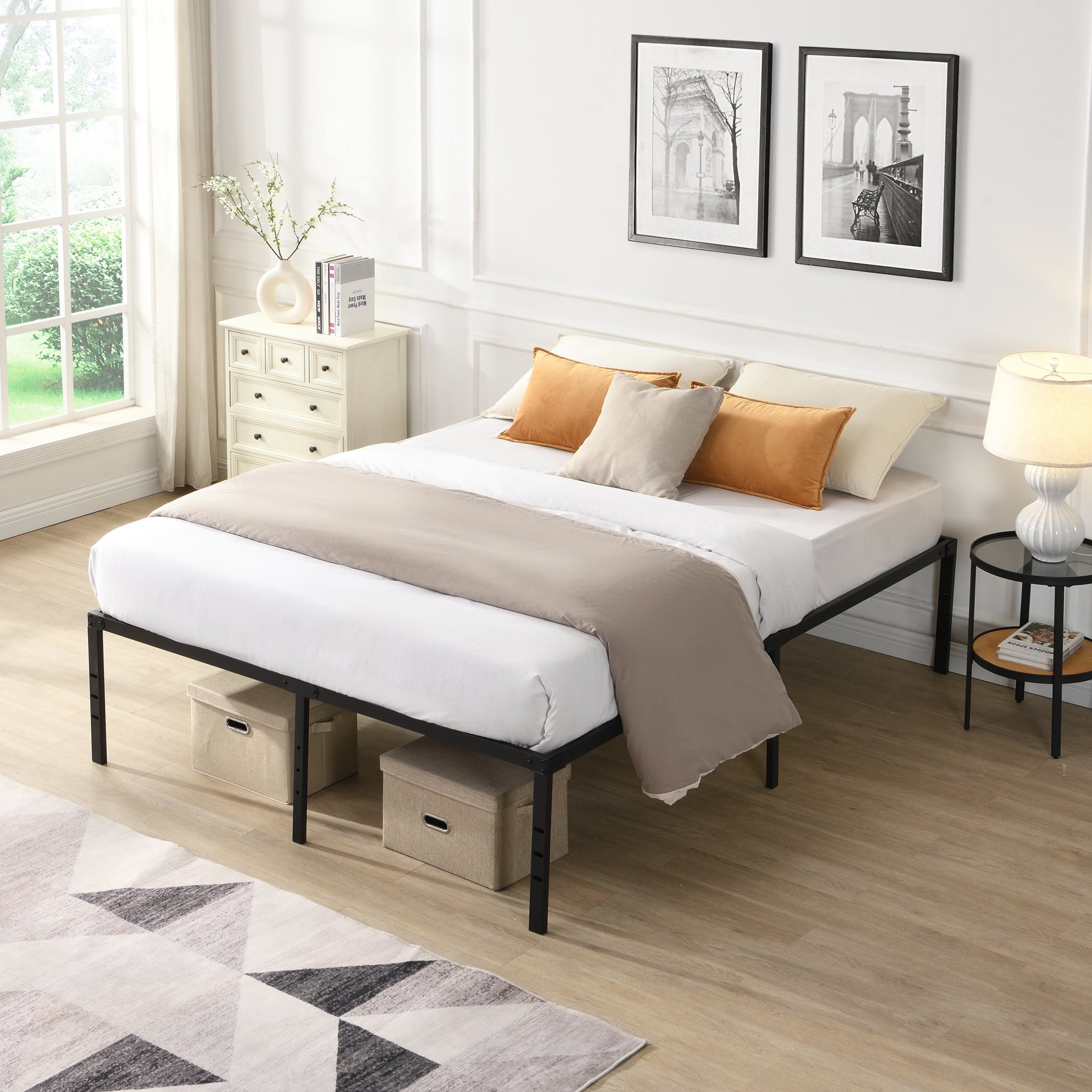 Full Size Bed Frame With Quiet Support - Black - Image 4