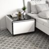 Modern Smart Side Table With Built-In Fridge, Wireless Charging, Temperature Control, Power Socket, USB Ports, Outlet Protection, Induction Light - White - Image 14