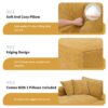 2 Pices Free Combination Minimalist Style Modular Sectional, Wrinkle Resistant Couch Set L Shaped Compressed Sofa For Living Room - Yellow - Image 24