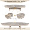 5 Piece Dining Table Set Round Extendable With Chairs - Natural Wood Wash - Image 9