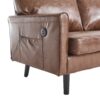 Mid Century Modern Loveseat Sofa With USB, 2 Seater Couch, Removable Pillow Covers - Brown - Image 23
