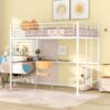 Full Loft Bed With Desk And Grid - White - Image 7