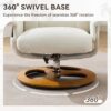Recliner Chair With Ottoman Modern 360° Swivel Lounge Chair With Footstool 5 Point Vibration Massage Seat Heating & 140° Adjustable Backrest - White - Image 6