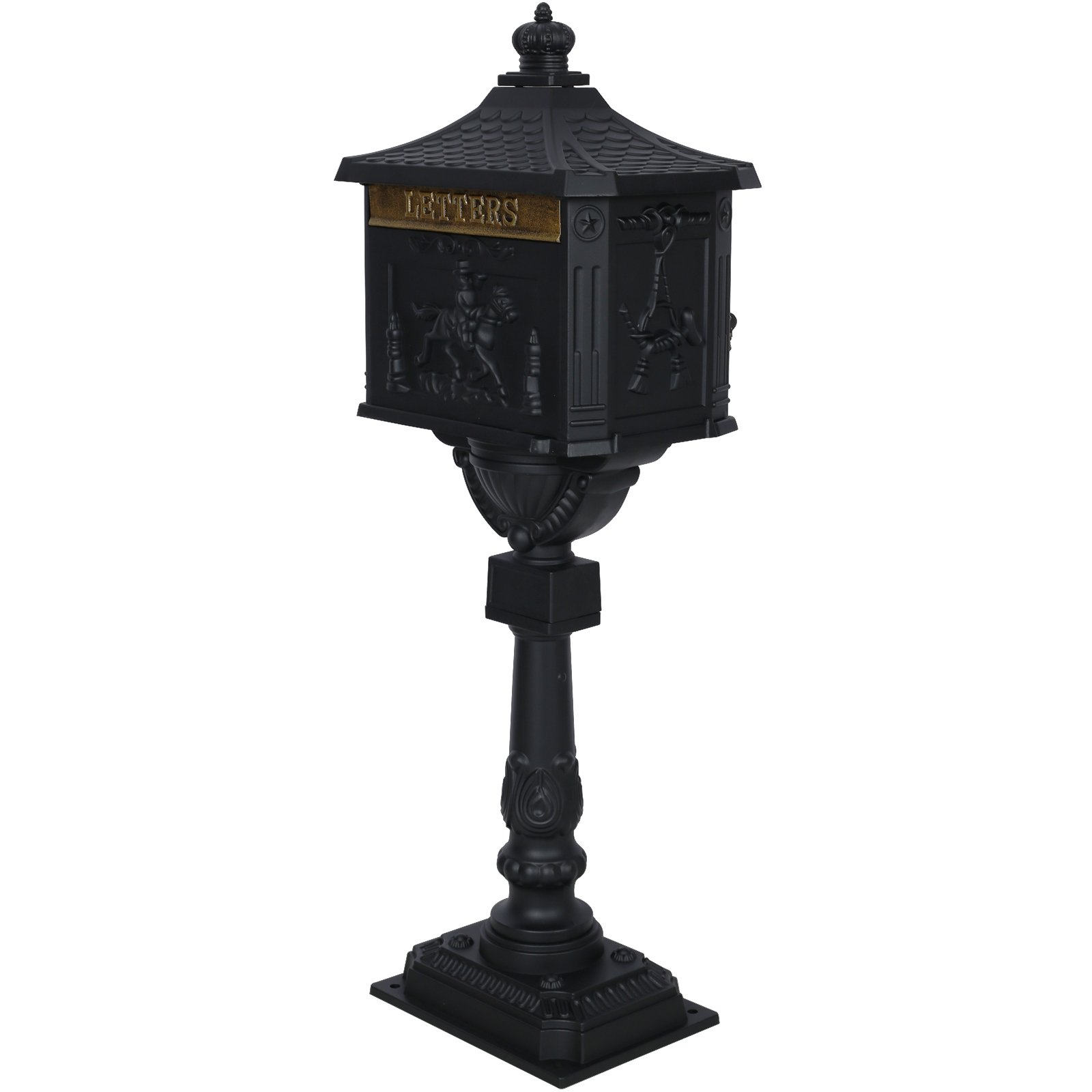 Cast Aluminum Mail Box, Postal Box, Mailbox - Black - Image 12